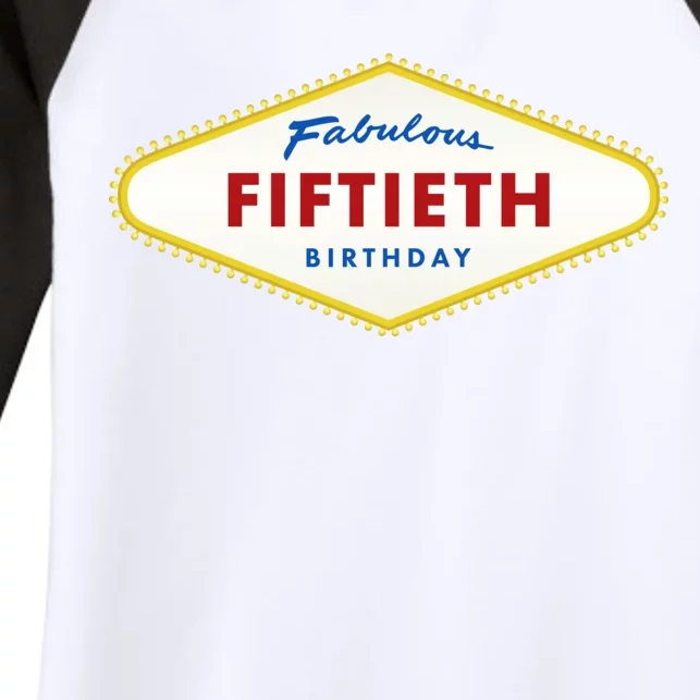 50th Birthday Las Vegas Fabulous fiftieth Women's Tri-Blend 3/4-Sleeve Raglan Shirt