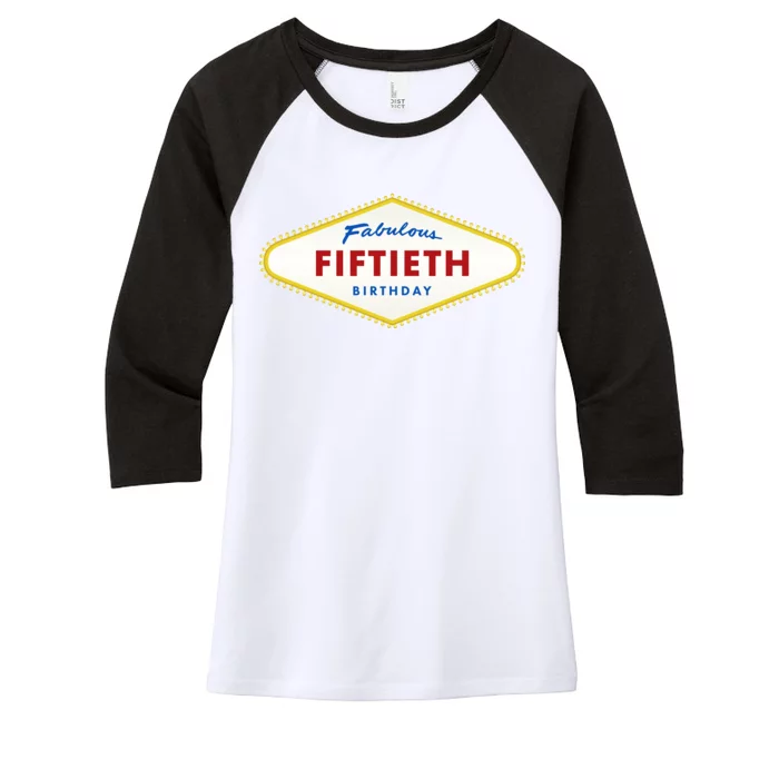 50th Birthday Las Vegas Fabulous fiftieth Women's Tri-Blend 3/4-Sleeve Raglan Shirt