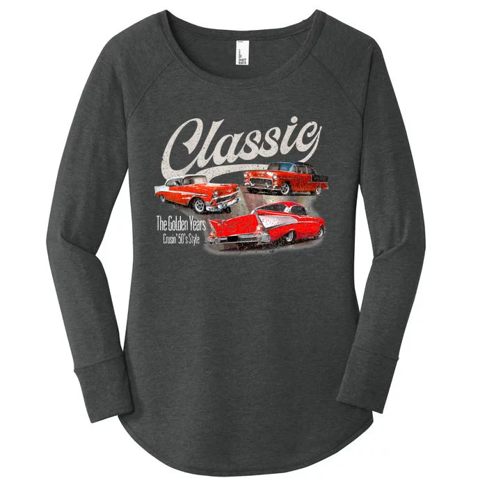 55 56 57 Bel Air Truck Trifive Vintage Cars Women's Perfect Tri Tunic Long Sleeve Shirt