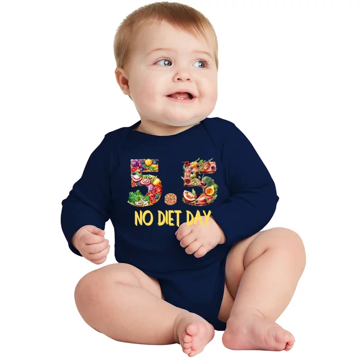 5 5 International No Diet Day Gift Baby Long Sleeve Bodysuit