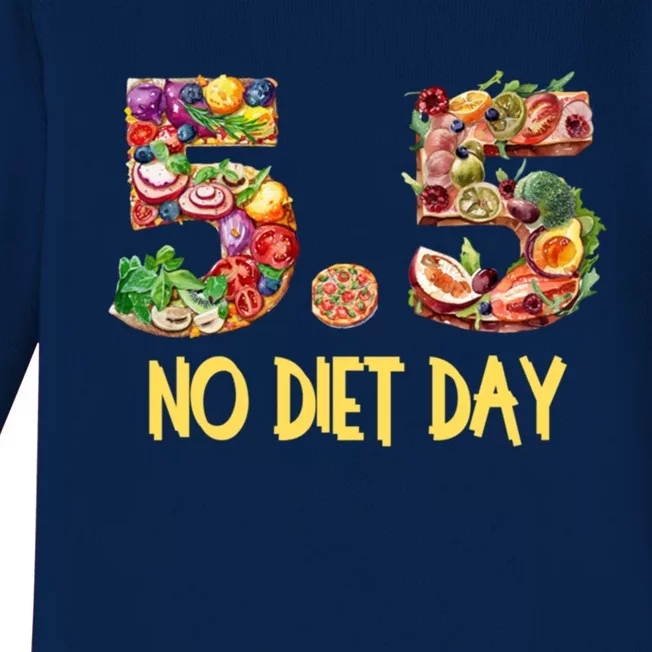 5 5 International No Diet Day Gift Baby Long Sleeve Bodysuit