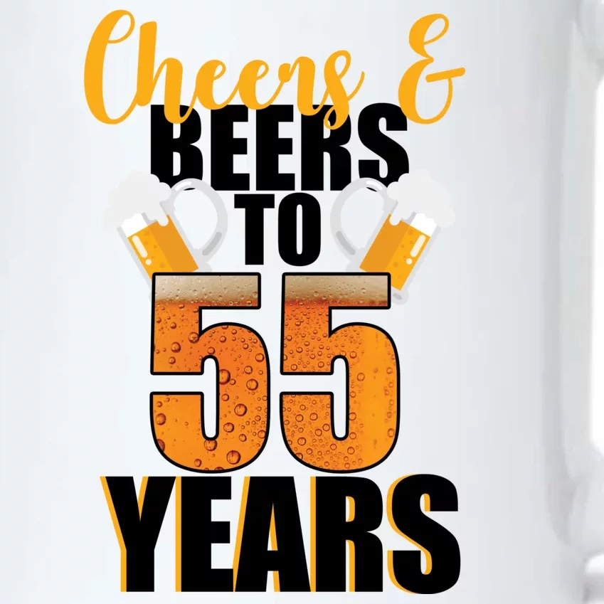 55th Birthday Cheers & Beers To 55 Years Black Color Changing Mug