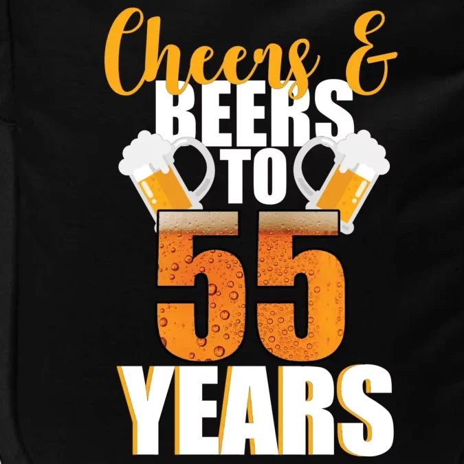 55th Birthday Cheers & Beers To 55 Years Impact Tech Backpack