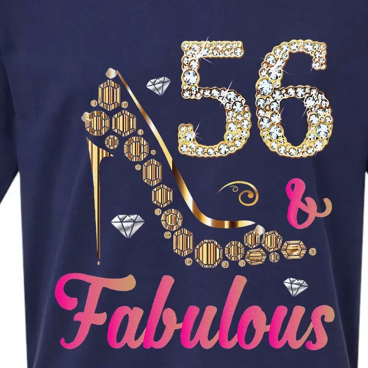 56 And Fabulous Funny 56th Birthday Cute Gift Beautiful Fun Sueded Cloud Jersey T-Shirt