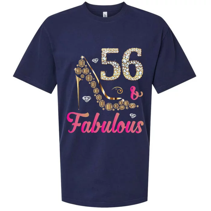 56 And Fabulous Funny 56th Birthday Cute Gift Beautiful Fun Sueded Cloud Jersey T-Shirt