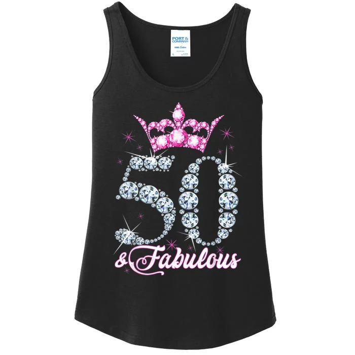 50 and Fabulous 50th Birthday Shirt For WoM.e.n.s Ladies Essential Tank