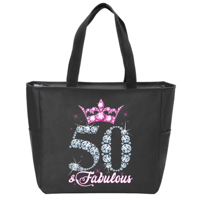 50 and Fabulous 50th Birthday Shirt For WoM.e.n.s Zip Tote Bag