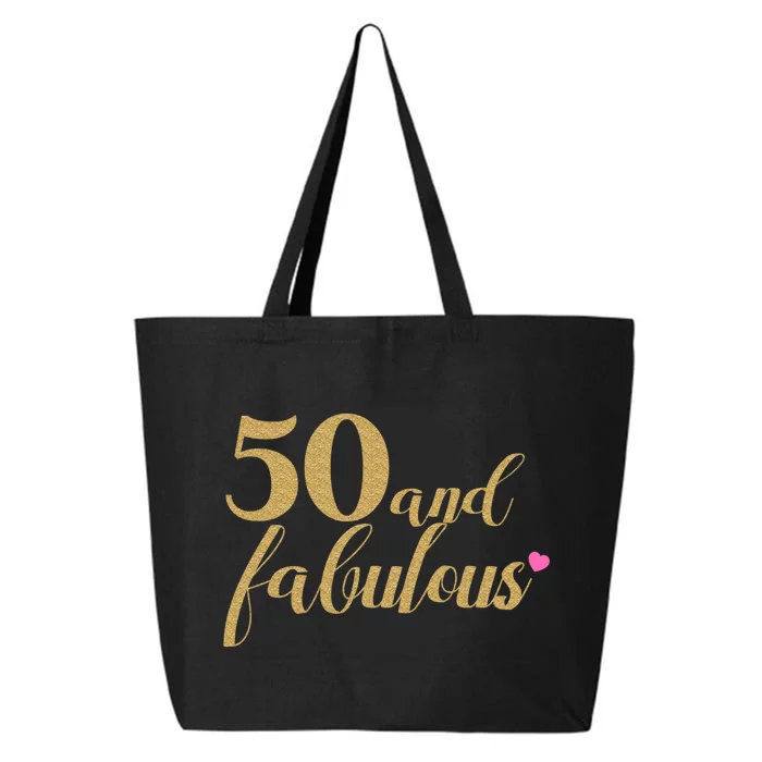 50 and Fabulous Long Sleeve Shirt - 50th Birthday, WoM.e.n.s 25L Jumbo Tote