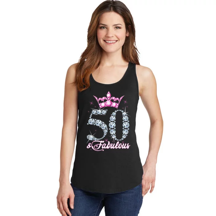 50 and Fabulous 50th Birthday Shirt For Wo Ladies Essential Tank