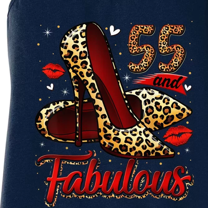 55 and Fabulous High Heels Stepping Into My 55th Birthday Women's Racerback Tank