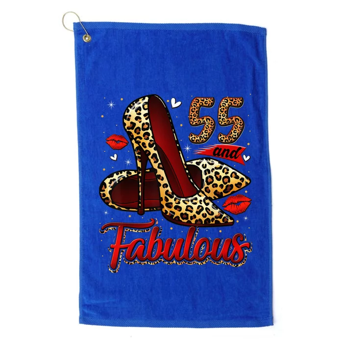 55 and Fabulous High Heels Stepping Into My 55th Birthday Platinum Collection Golf Towel