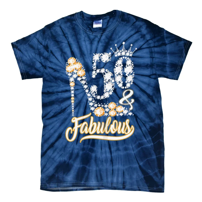 50 And Fabulous 50th Birthday Diamond Gift For Women Tie-Dye T-Shirt