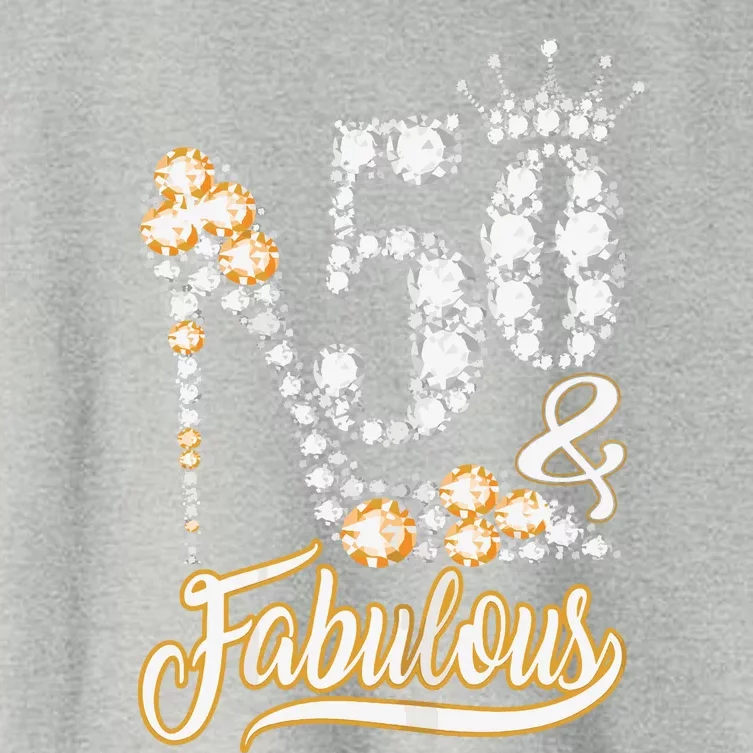 50 And Fabulous 50th Birthday Diamond Gift For Women Women's Crop Top Tee