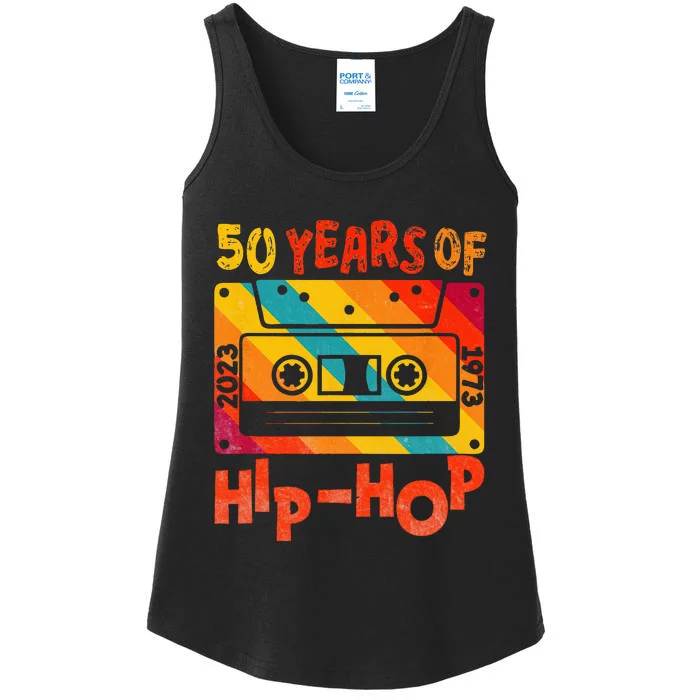 50th Anniversary Of Hip Hop 50 Years Of Hip Hop Old Music Ladies Essential Tank