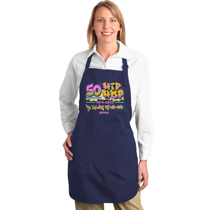 50th Anniversary Of Hip Hop Bronx New York Full-Length Apron With Pocket