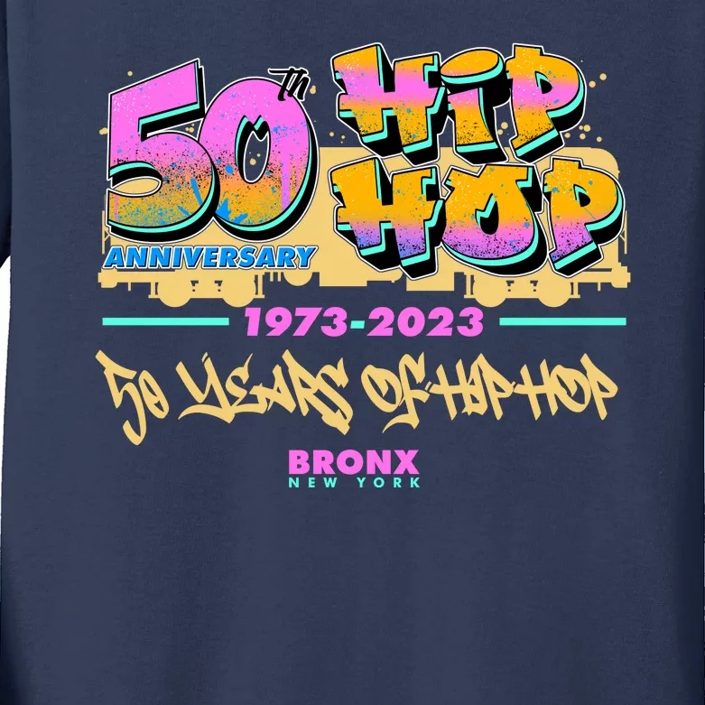 50th Anniversary Of Hip Hop Bronx New York Kids Long Sleeve Shirt