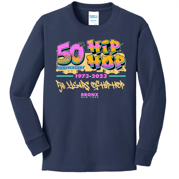 50th Anniversary Of Hip Hop Bronx New York Kids Long Sleeve Shirt