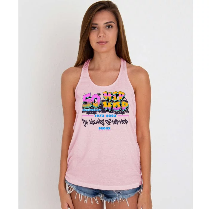 50th Anniversary Of Hip Hop Bronx New York Women's Knotted Racerback Tank