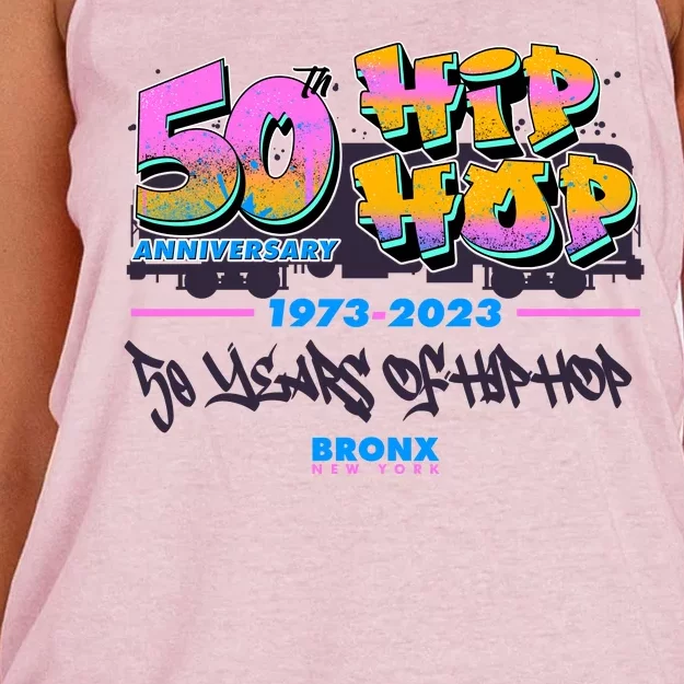 50th Anniversary Of Hip Hop Bronx New York Women's Knotted Racerback Tank