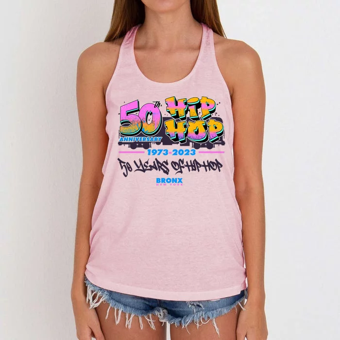 50th Anniversary Of Hip Hop Bronx New York Women's Knotted Racerback Tank