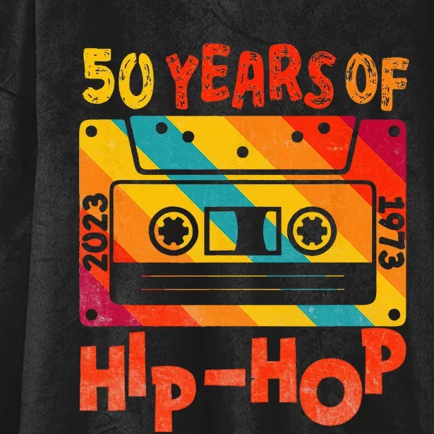 50th Anniversary Of Hip Hop 50 Years Of Hip Hop Old Music Hooded Wearable Blanket