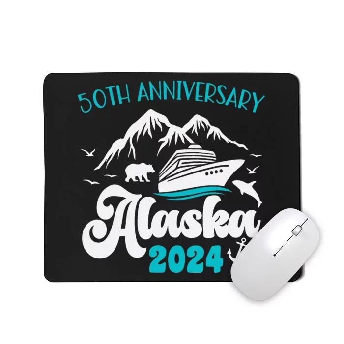 50th Anniversary Wedding Alaska Cruise 2024 Couple Vacation Mousepad