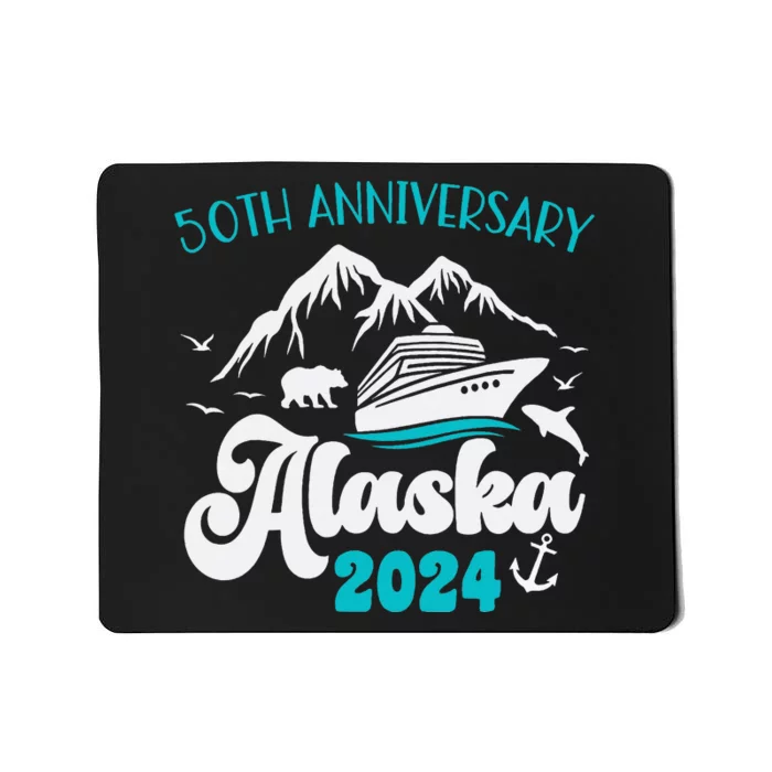 50th Anniversary Wedding Alaska Cruise 2024 Couple Vacation Mousepad