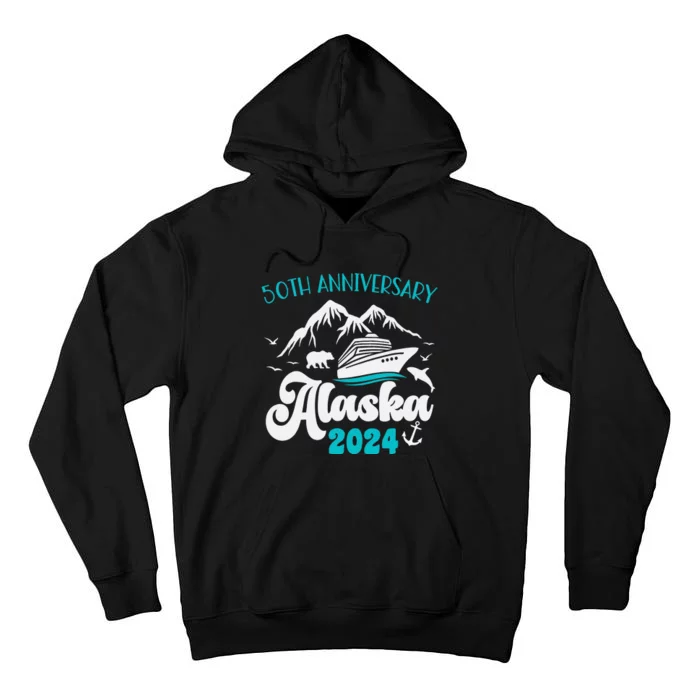 50th Anniversary Wedding Alaska Cruise 2024 Couple Vacation Tall Hoodie