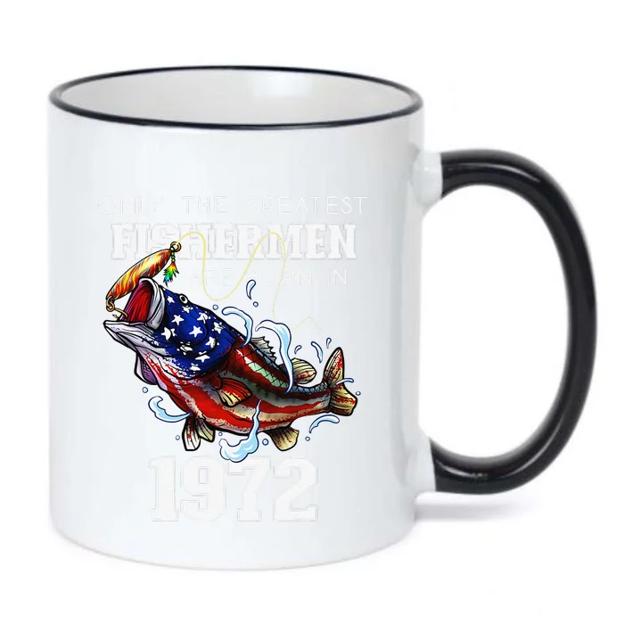 51st Birthday 1972 Fisherman Bass Fishing 51 Year Old Black Color Changing Mug