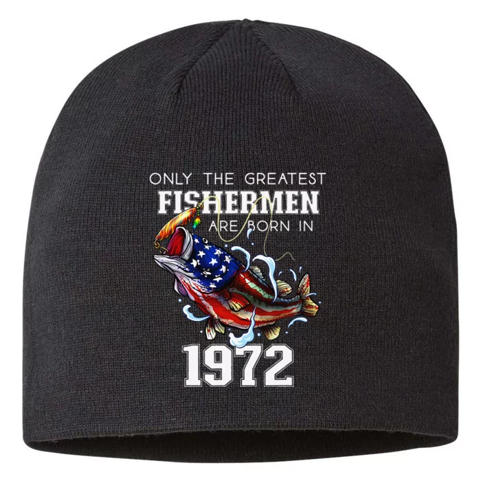 51st Birthday 1972 Fisherman Bass Fishing 51 Year Old 8 1/2in Sustainable Knit Beanie