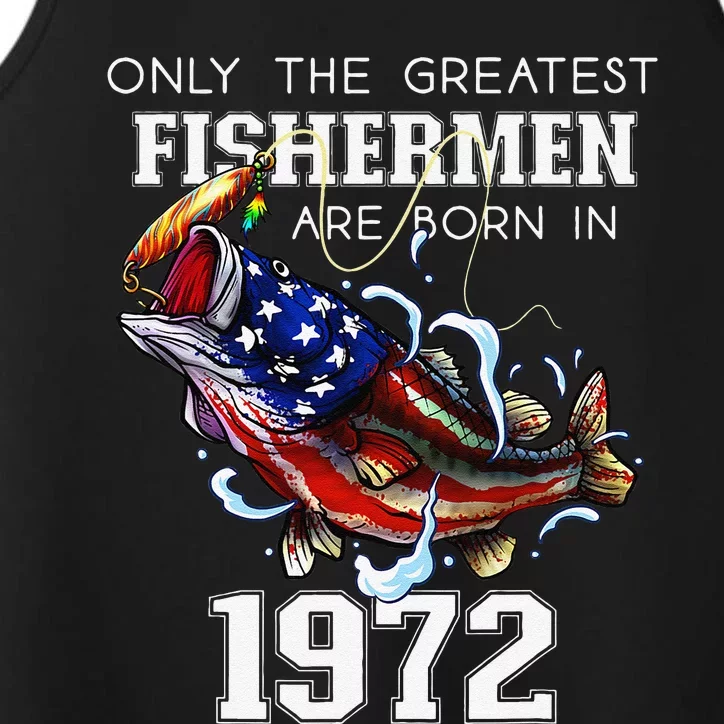 51st Birthday 1972 Fisherman Bass Fishing 51 Year Old Performance Tank