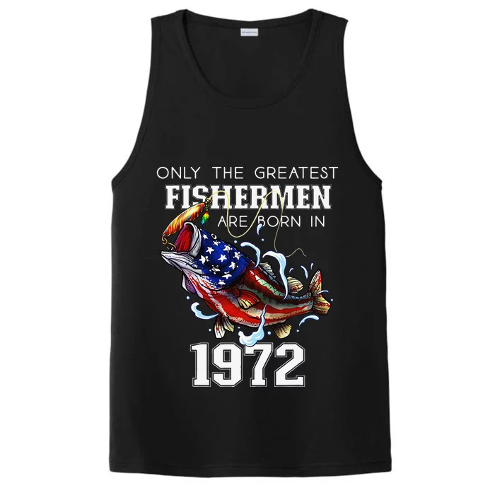 51st Birthday 1972 Fisherman Bass Fishing 51 Year Old Performance Tank