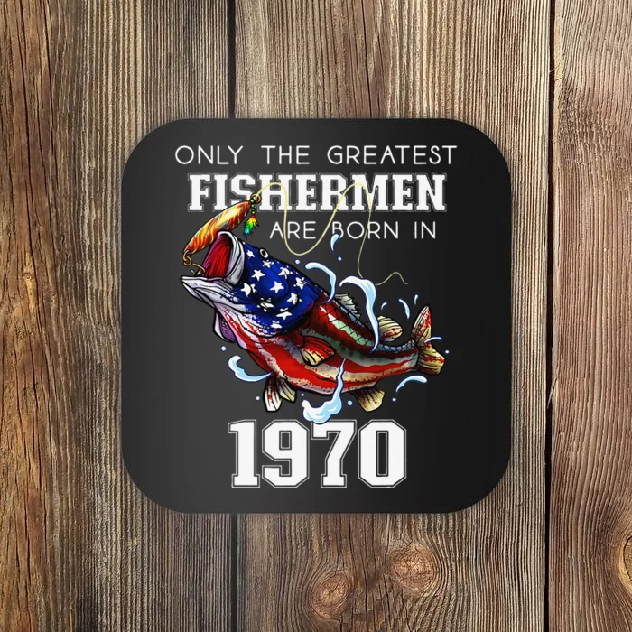 53rd Birthday 1970 Fishermen Bass Fishing 53 Years Old Coaster