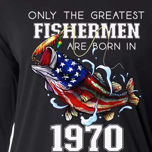 53rd Birthday 1970 Fishermen Bass Fishing 53 Years Old Cooling Performance Long Sleeve Crew