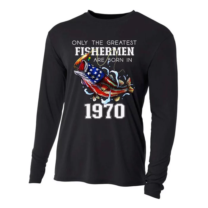 53rd Birthday 1970 Fishermen Bass Fishing 53 Years Old Cooling Performance Long Sleeve Crew