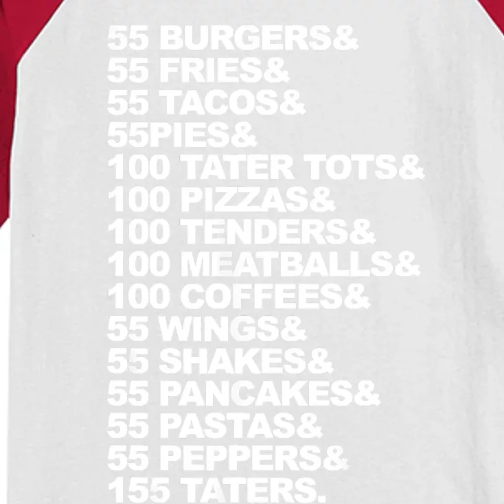 55 Burgers 55 Fries I Think You Should Leave Kids Colorblock Raglan Jersey