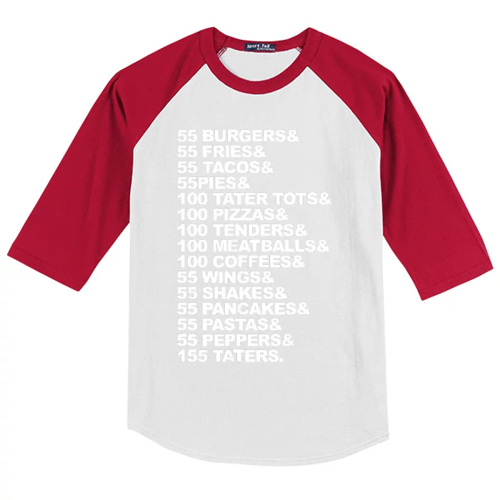 55 Burgers 55 Fries I Think You Should Leave Kids Colorblock Raglan Jersey