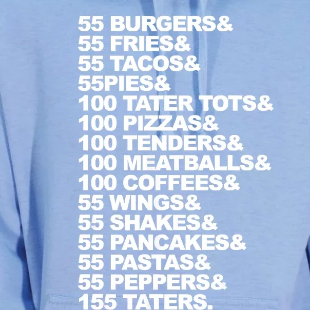 55 Burgers 55 Fries I Think You Should Leave Unisex Surf Hoodie