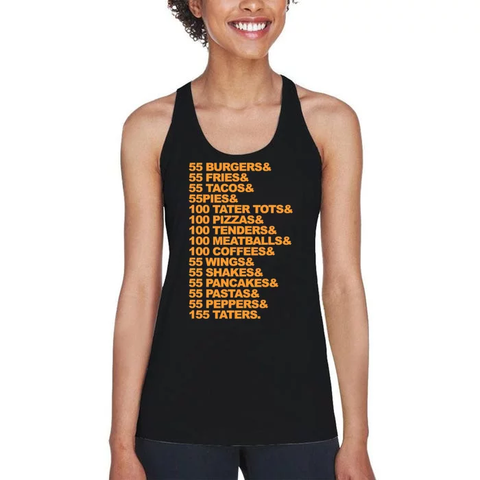 55 Burgers 55 Fries I Think You Should Leave Women's Racerback Tank