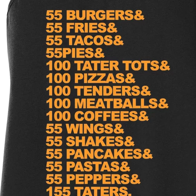 55 Burgers 55 Fries I Think You Should Leave Women's Racerback Tank