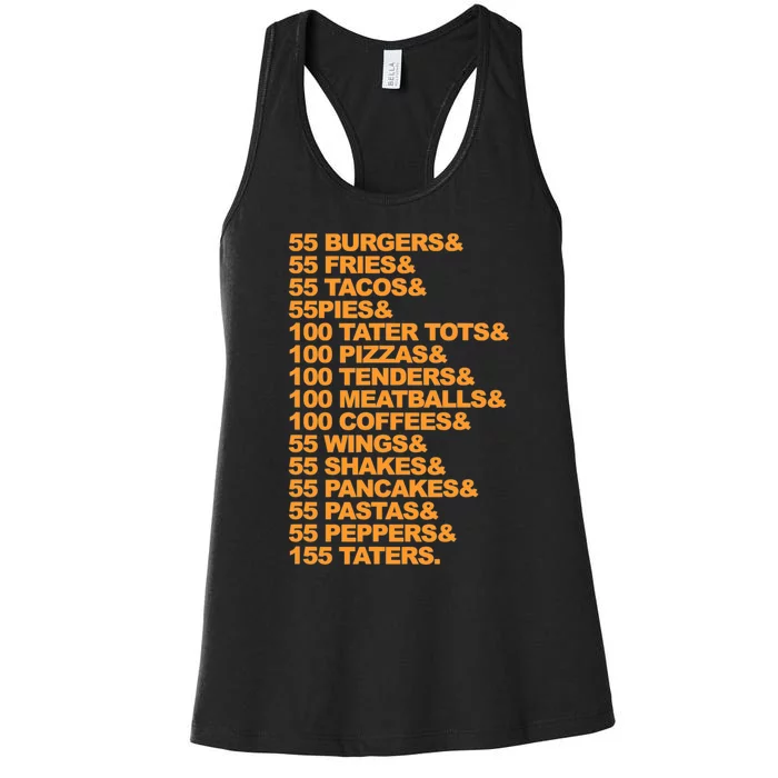 55 Burgers 55 Fries I Think You Should Leave Women's Racerback Tank