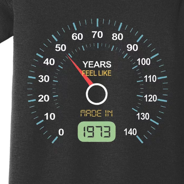 50th Birthday 50th Speedometer Born In 1973 Baby Bodysuit