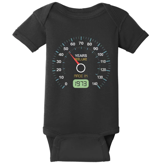 50th Birthday 50th Speedometer Born In 1973 Baby Bodysuit