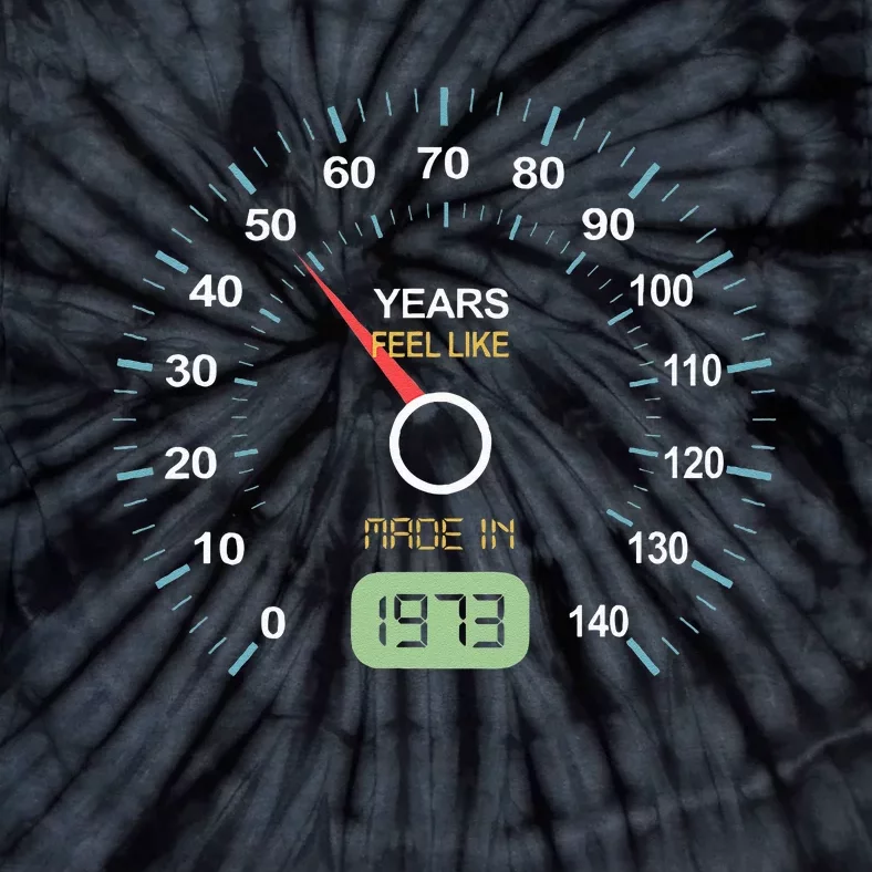 50th Birthday 50th Speedometer Born In 1973 Tie-Dye T-Shirt