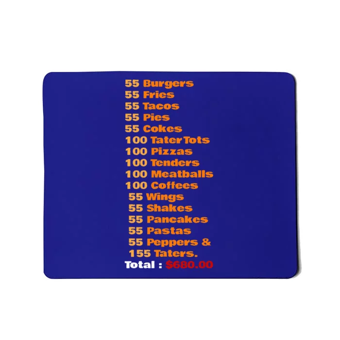 55 Burgers 55 Shakes 55 Fries Think You Should Leave Funny Mousepad