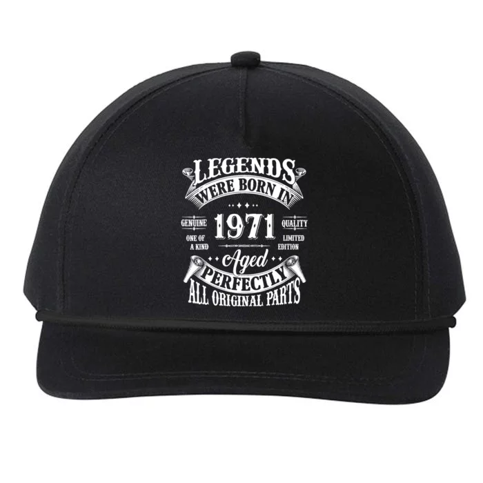 53rd Birthday 53 Years Old Vintage Legends Born In 1971 Snapback Five-Panel Rope Hat