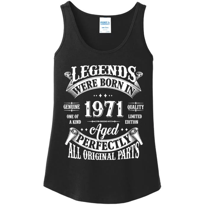 53rd Birthday 53 Years Old Vintage Legends Born In 1971 Ladies Essential Tank