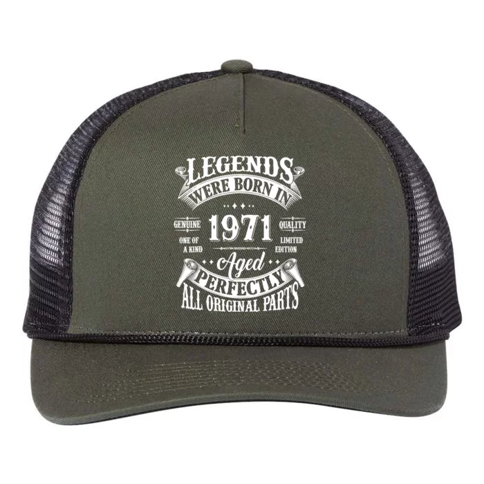 53rd Birthday 53 Years Old Vintage Legends Born In 1971 Retro Rope Trucker Hat Cap