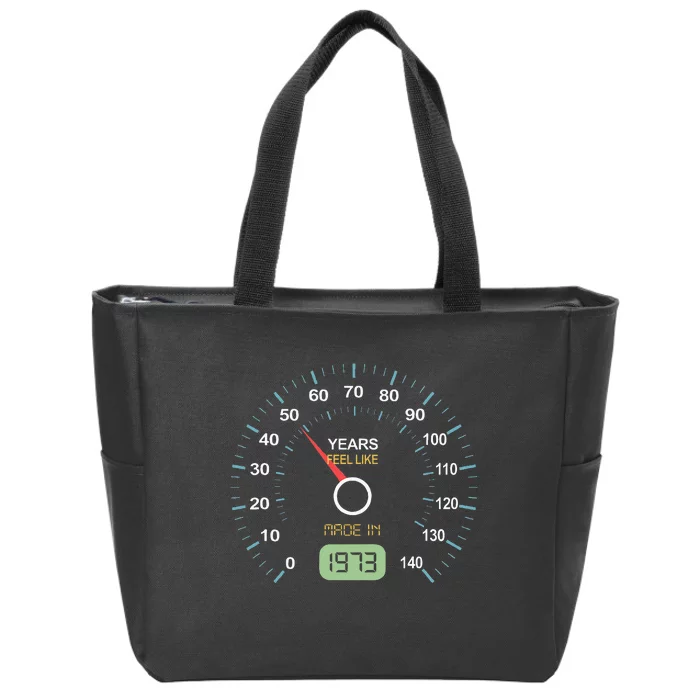 50th Birthday 50th Speedometer Born In 1973 Zip Tote Bag