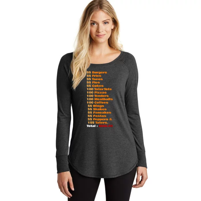 55 Burgers 55 Shakes 55 Fries Think You Should Leave Funny Women's Perfect Tri Tunic Long Sleeve Shirt